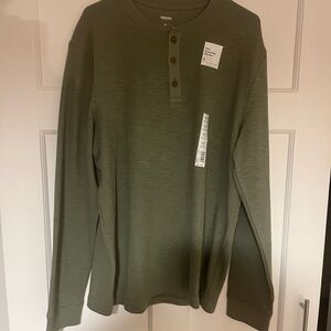 Goodfellow & Co Olive Long Sleeve Henley